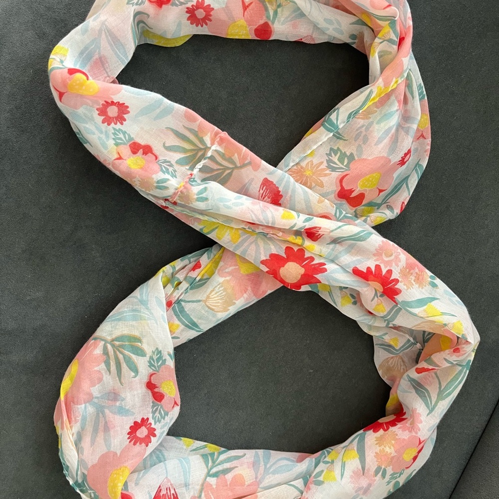 Floral Infinity Scarf - Multicolor
